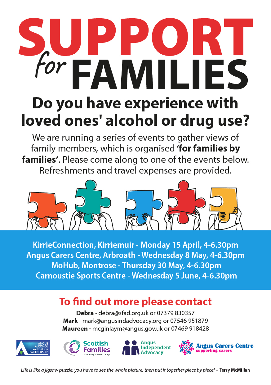 Support for families event poster