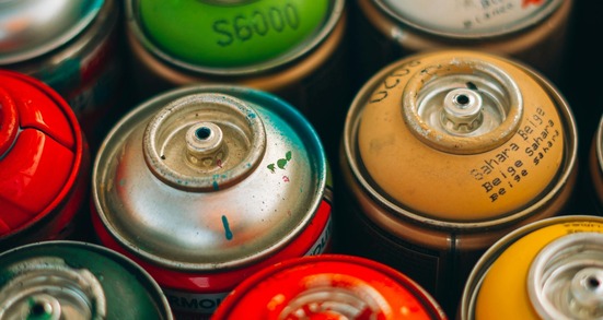 Spray paint cans