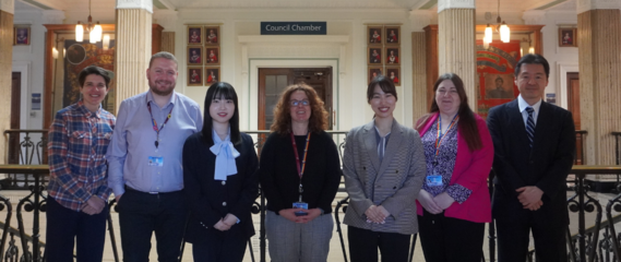 Barnsley Council's How's Thi Ticker team stood alongside delegates from the Tokyo Metropolitan Government