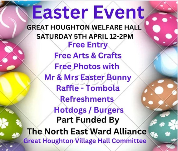 Poster advertising the Great Houghton Easter Event