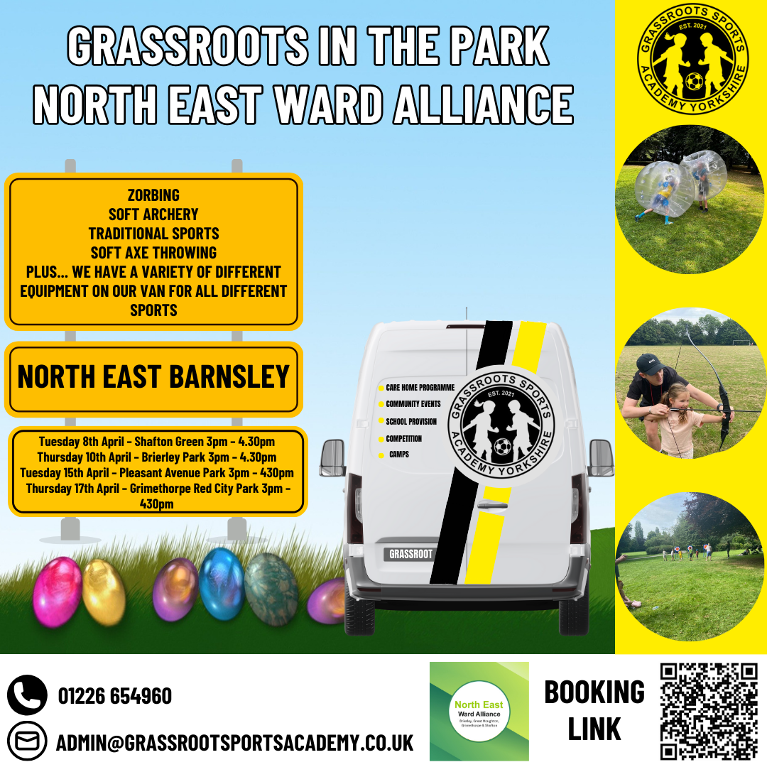 Poster advertising Grassroots Easter Holiday provision