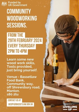 UKSPF Poster - Manton Woodwork Sessions