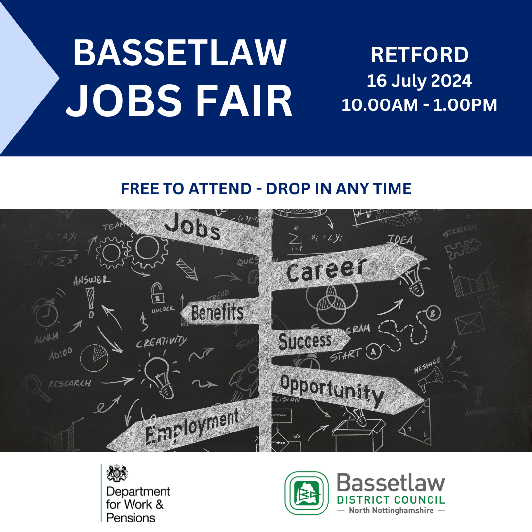 Retford Jobs Fair 16th July 10am-1pm, The Well, Hospital Road, Retford, DN22 7BD