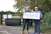 Cllr Emma Griffin presenting cheque to Laneham Parish Council