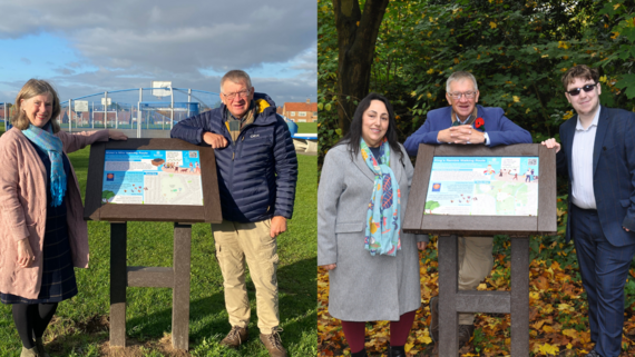 Councillors with walking route winners