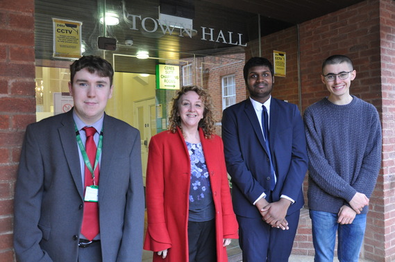 Council Leader with Youth Mayor and Deputy