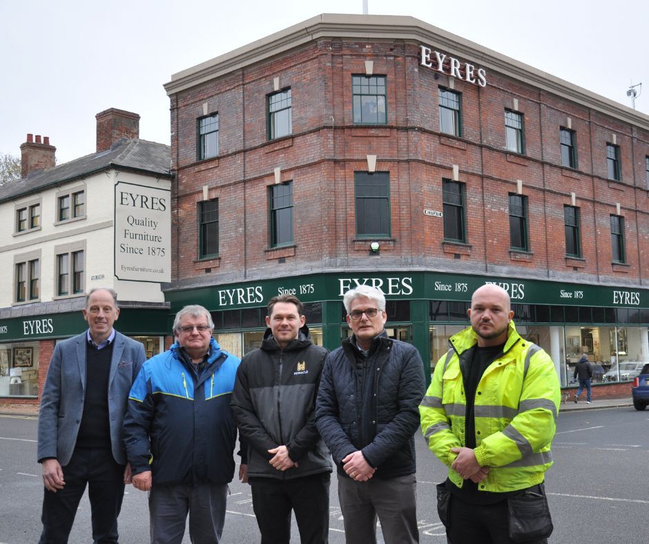 Pictured Richard Shuker, Owner, Cllr Steve Scotthorne, , Andy Hare, Pinnacle Conservation, Carl Andrews, Architect, and Aaron Rose, Site Manager.