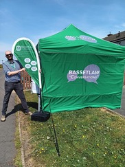 Joshua Booth at the Bassetlaw Conversations gazebo