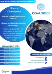 Poster promoting ComuSpace services