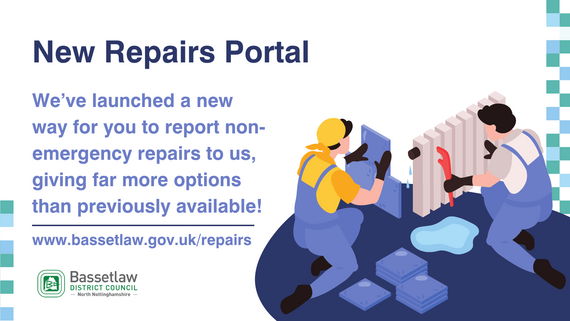 Illustration of one person tiling, and another fixing a leaking radiator. 
