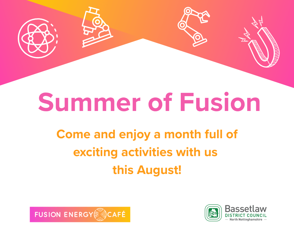 Illustrative icons of an atom molecule, microscope, robotic arm and a magnet.