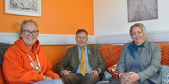 Rachel Hodges, Councillor Charles Adams, and Annie Grant.