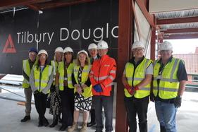 Cllrs Leigh, Scotthorne and Pulk with colleagues from the NHS, Newgate Group and Tilbury Douglas.