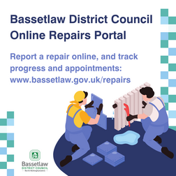 Illustration of a person tiling and another fixes a radiator. 