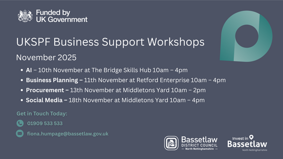 Graphic showing the November workshops