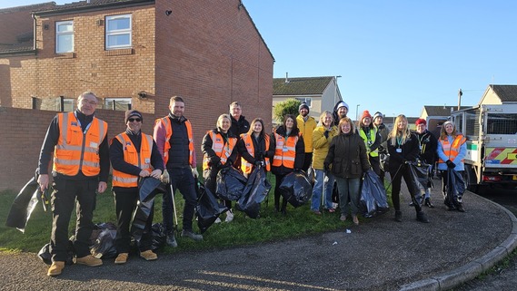 BDC and Equans litterpick in Harworth.