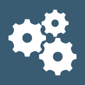 Icon of three cogs.