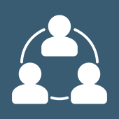 Icon of three people connected by lines.