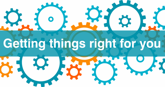 A row of coloured cogs.