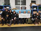 Jane Shelley, Cllr Susan Shaw, Cllr Jonathan Slater and members of the Retford Musical Theatre Company