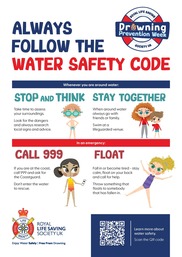 Water safety poster. Further information is available in the supporting links. 