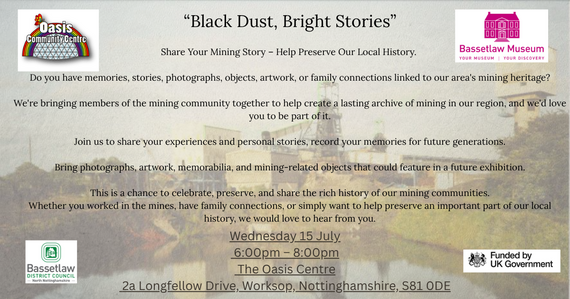 Promotional graphic for Black Dust, Bright Stories.