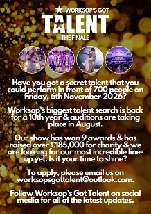 Worksop's Got Talent Audition poster.