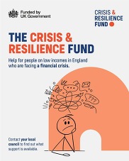 Promotional graphic for the crisis and resilience fund, funded by UK Government. 