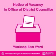 Pink ballot box and ballot paper iconography.