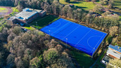 Aerial view of the upgraded hockey pitch at Wyndley Leisure Centre