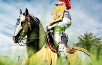 Horse and knight preparing to joust