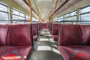 Empty seats on a double decker bus