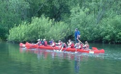 Children canoeing at Pleasley Vale Outdoor Activity Centre