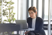 Woman using laptop