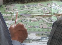 Planners looking at a map