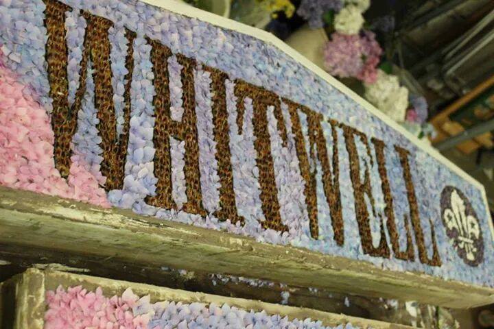 Floral well dressing display with the word Whitwell