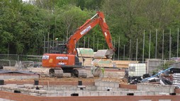 Digger on a building site