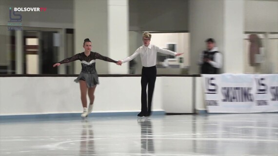 Callum Mills ice skating with partner