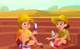 cartoon image of an archaeologist