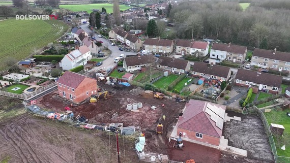 Aerial shot of building site