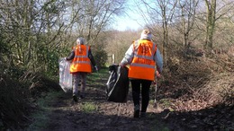 Members of Langwith and Shirerbook litter heroes picking litter