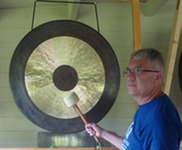 Man with a gong