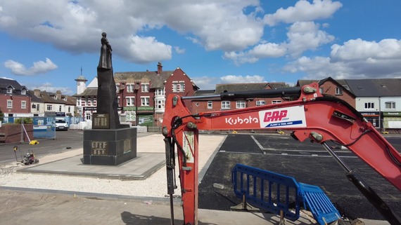 Construction work at Shirebrook market place