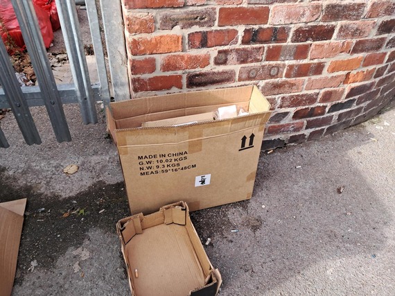 Cardboard fly tip