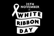 White ribbon day logo