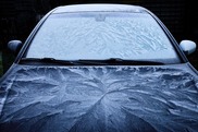 Car with frost on windscreen