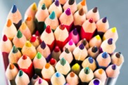 Coloured crayons