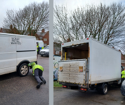 Scrap vans being inspected
