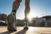 Close up of runners' feet
