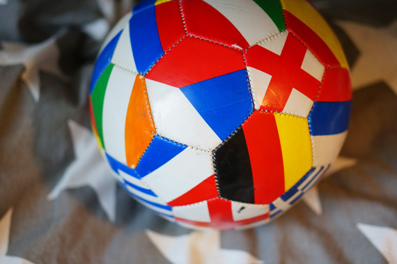 Football with different flags